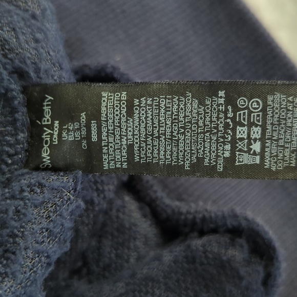 Sweaty Betty Navy Sherpa Quarter Zip Pullover Women's Size 10 - Picture 4 of 6